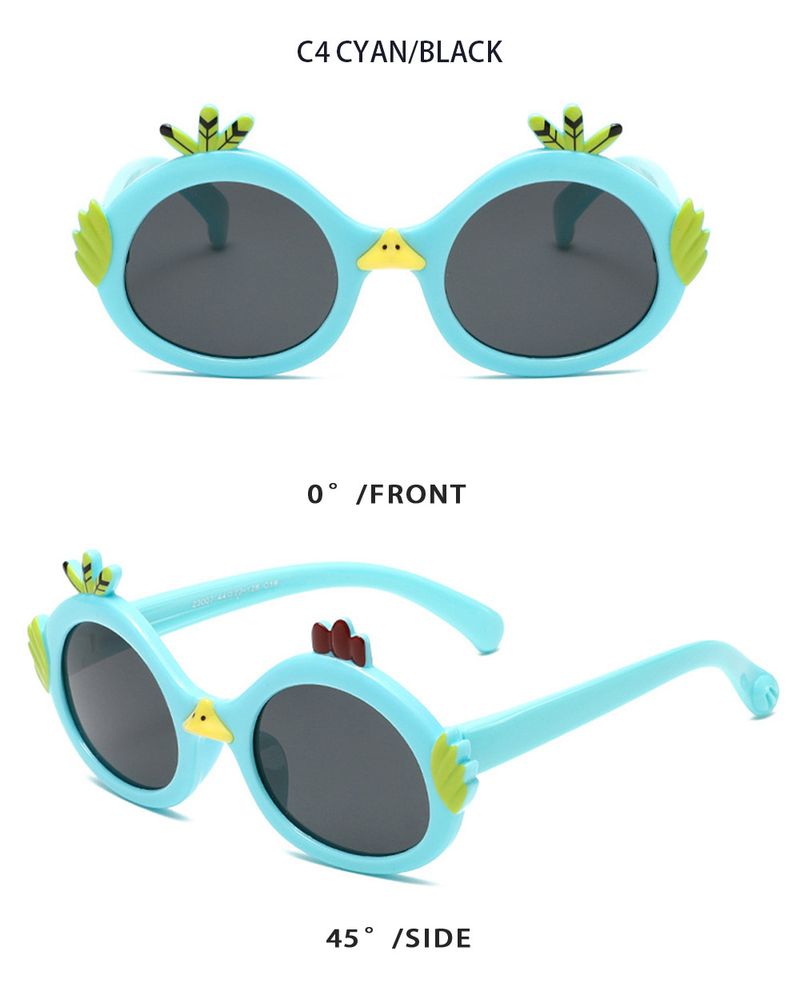 Occhiali da sole per bambine, a forma di piccolo pollo giallo, con montatura giocattolo, a forma di animale, per esterni, polarizzati, anti-ultravioletti_voghion.com
