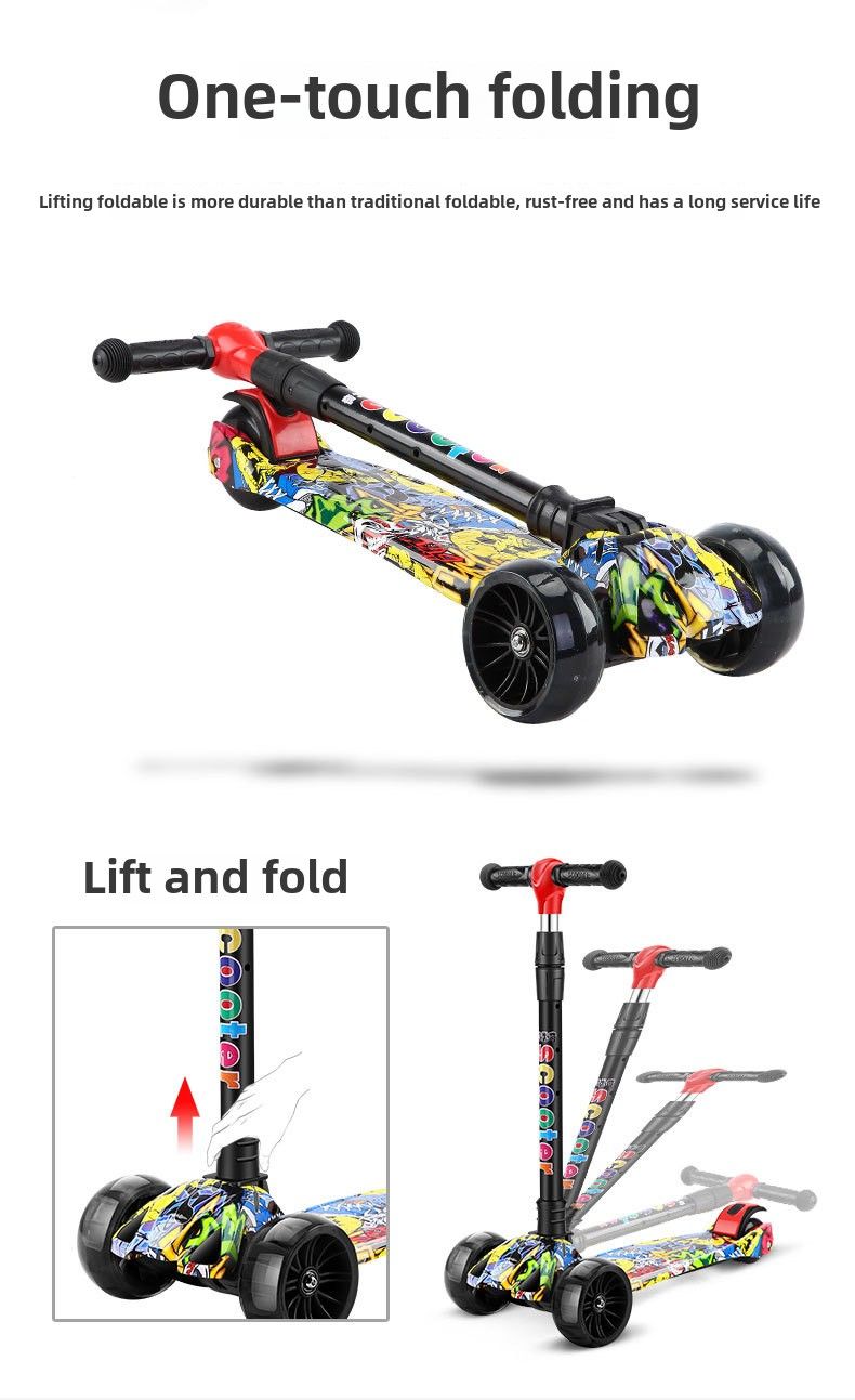 Baby Scooter Kanner Scooter 2-12 Joer Kanner Yoyo Scooter Flash Wheel Scooter Ufänger_voghion.com