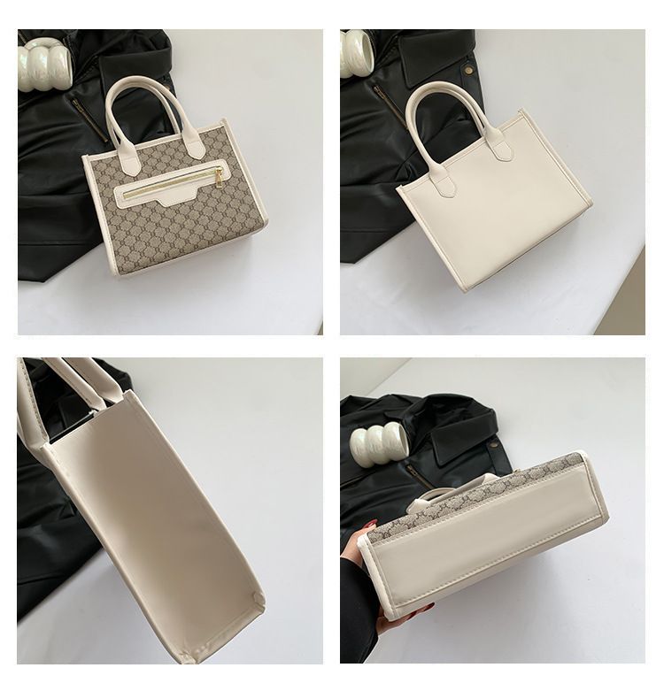 Borsa tote patchwork da donna - Borsa a tracolla di grande capacità, per uso casual e lavorativo_voghion.com