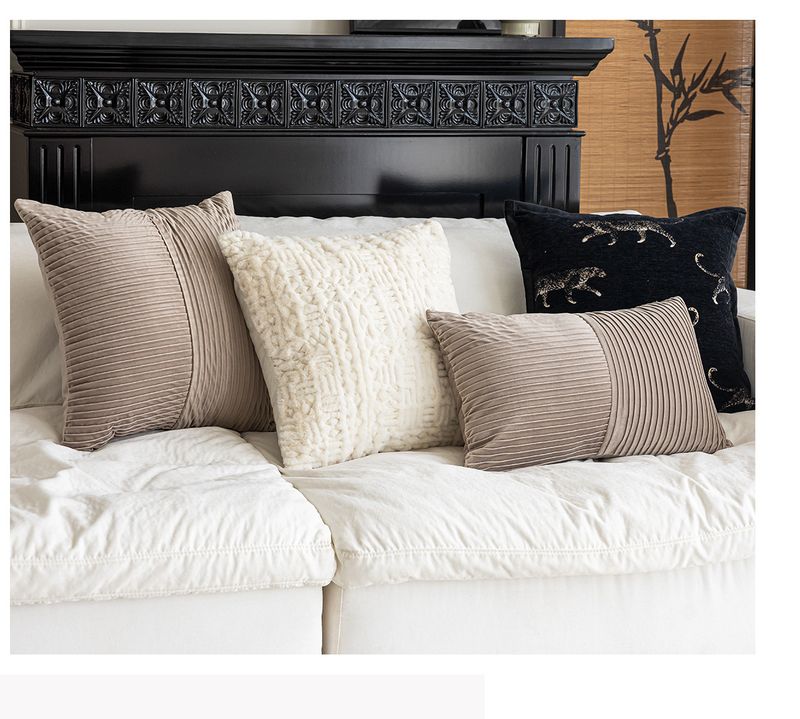 Acessórios domésticos Capa de almofada de sofá bordada de luxo com luz nórdica Ins Style Modelo Quarto Almofada decorativa Almofada de cabeceira Almofada de encosto de cama_voghion.com