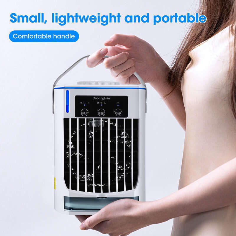 Explosives Desktop Cooler Office Mute Humidification Spray Electric USB Mini Air Conditioner Fan_voghion.com