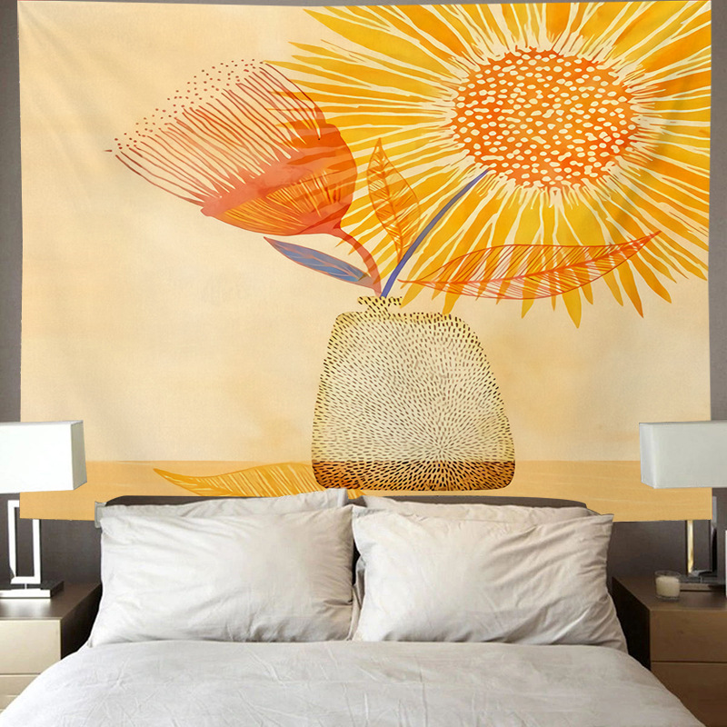 Nordic tapestry ins minimalist internet celebrity live streaming wall hanging fabric Dormitory bedroom bedside_voghion.com