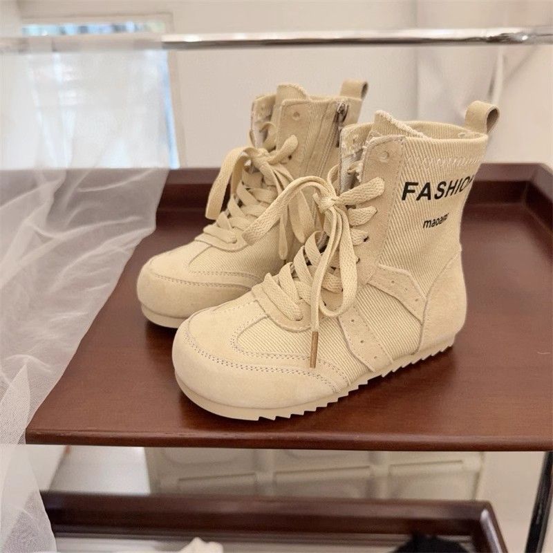Martin im postapokalyptischen Stil für Mädchen, Herbst, neue dünne kurze Stiefel 2025, atmungsaktive Einzelstiefel, modische Canvas-Stiefel_voghion.com