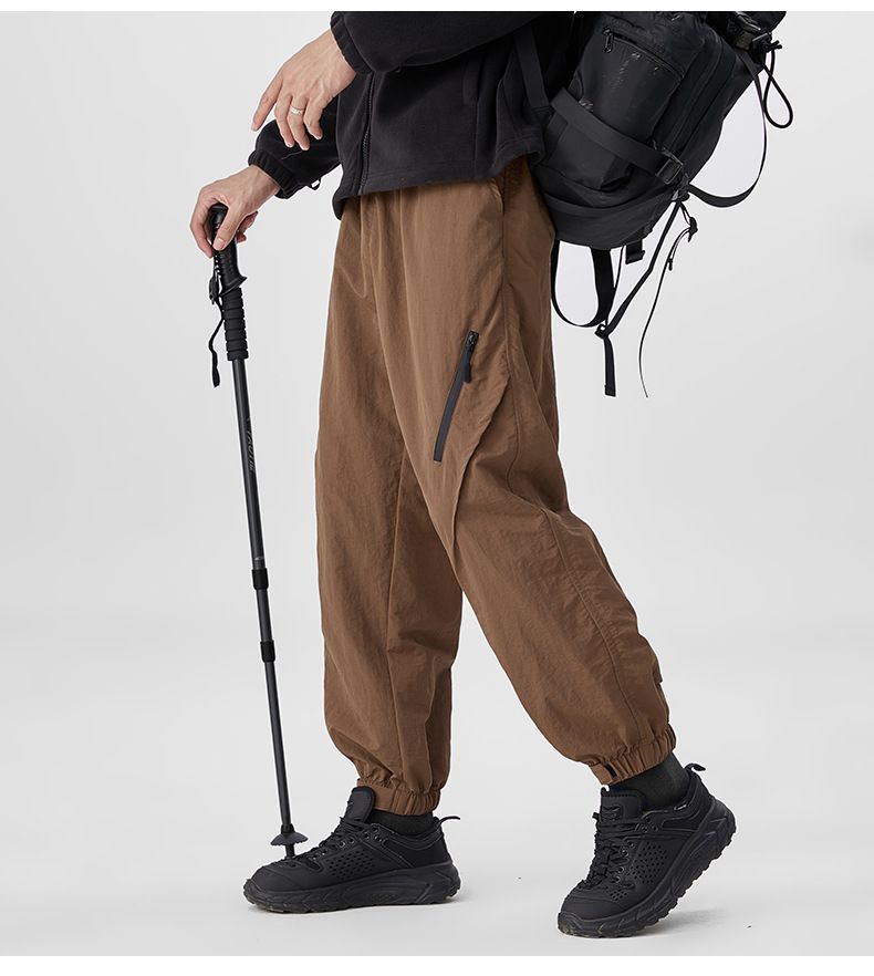 Dicke, trendige Cargohose mit schmalen Füßen für Herren – schmal geschnittene Jogginghose mit elastischer Taille und mehreren Taschen für Streetwear und Outdoor_voghion.com