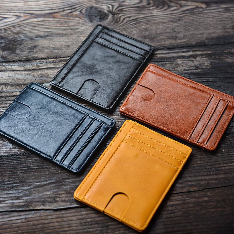Praktische Kartentasche aus echtem Leder, RFID-Diebstahlschutz-Kartenlesetasche für Herren, asiatischer Kartenhalter für Herren_voghion.com