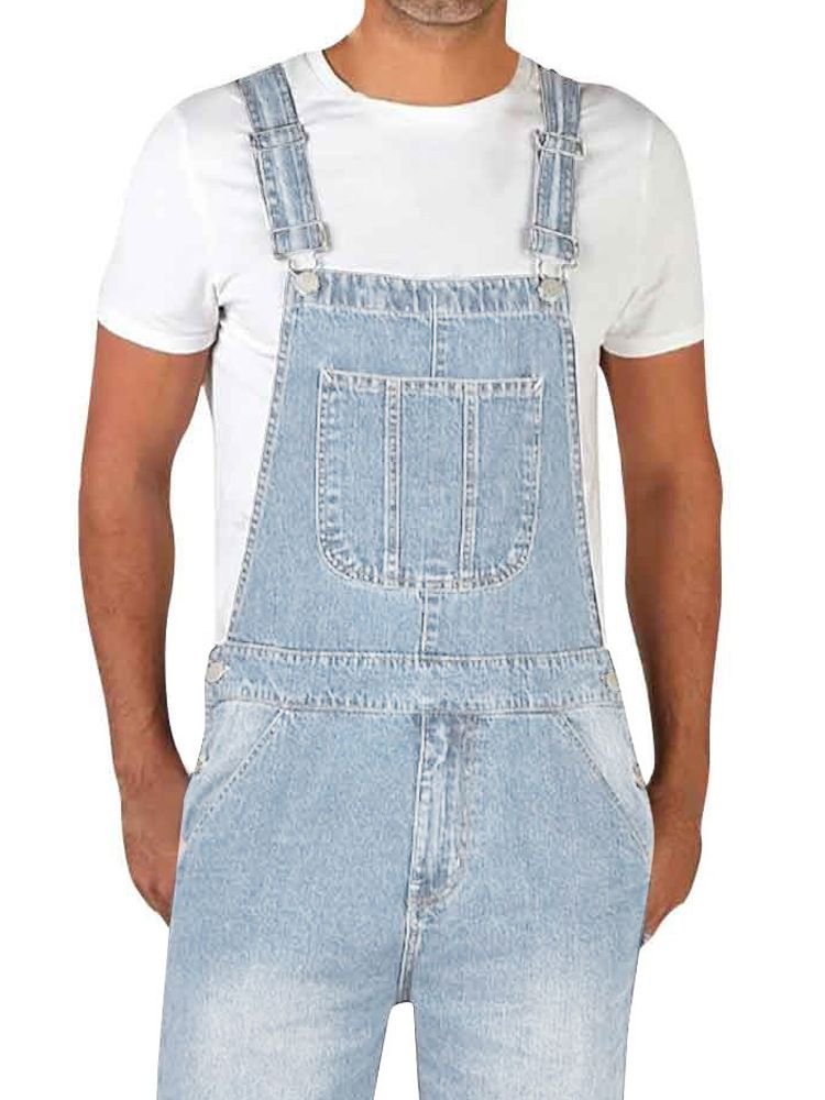 Blugi la modă pentru bărbați, de primăvară și vară, din denim, dintr-o singură piesă, cu picioare mici, de culoare solidă, mărime plus, personalizați, cu baretă lungă_voghion.com