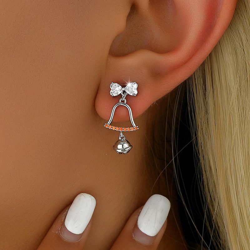 Boucles d'oreilles cloche de Noël tendance pour femmes, douces et polyvalentes_voghion.com