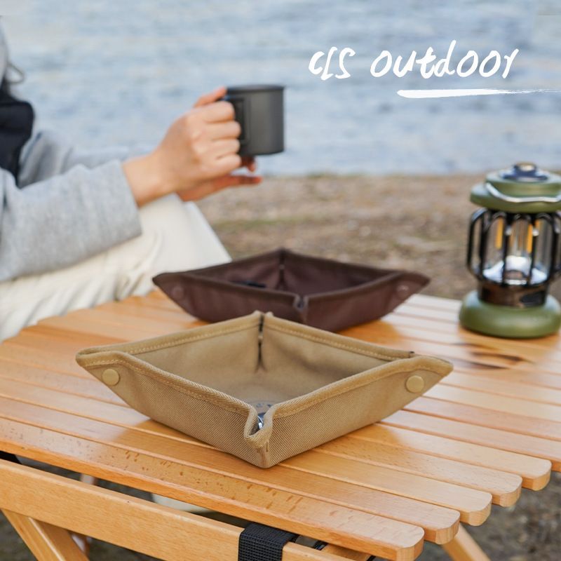 CLS Outdoor Camping Home Travel Box Portable Folding Square Miscellaneous Storage Tray_voghion.com