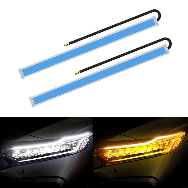 Clignotant de jour multicolore, super brillant, décoratif pour voiture, sourcil modifié, guide de lumière ultra-mince_voghion.com