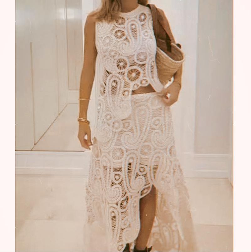 Vêtements pour femmes Jupe en dentelle Nouveau costume deux pièces_voghion.com