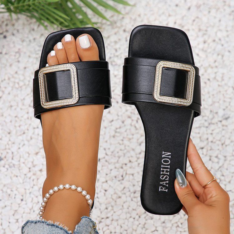 Sandali con fibbia quadrata, semplici e alla moda, di grandi dimensioni, estivi, nuovi, per le donne_voghion.com