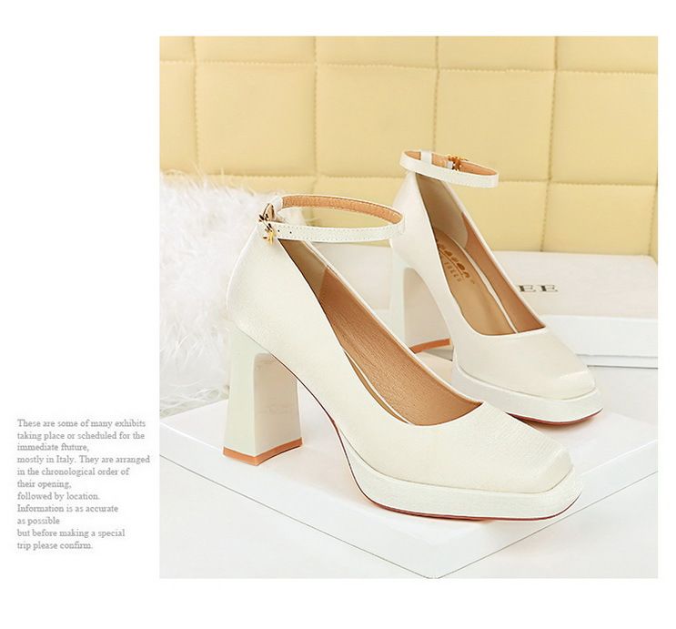 9982-K105 Style Banquet Wedding Coarse Super High Heels Waterproof Platform Silk Strap Single Shoes_voghion.com