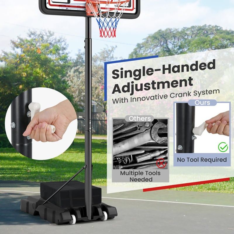 Portable Basketball Hoop Adjustable Basketball Goal System_voghion.com
