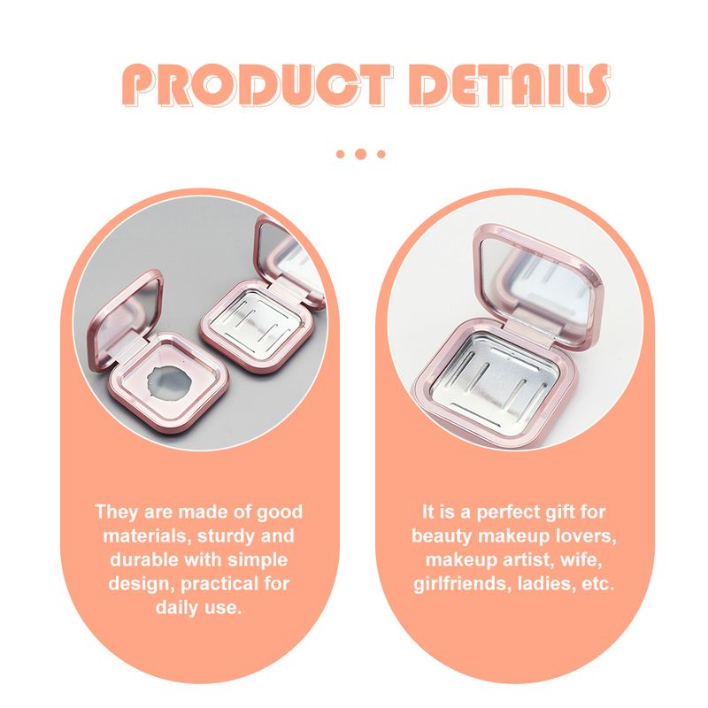 4pc Foundation Powder DIY Box Empty Eyeshadow Palette Blush Box Portable Cosmetic Makeup Case Container with Mirror for Bb Cream_voghion.com