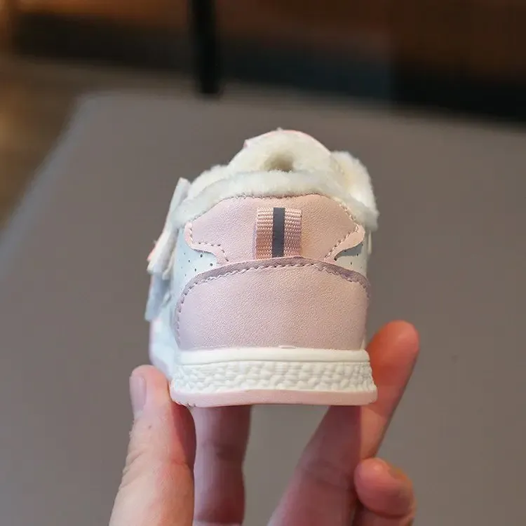 Scarpe da ginnastica invernali per bambini, calde, casual, con stelle, in PU, con gancio e passante, bianche, morbide e antiscivolo, per bambini piccoli, sportive_voghion.com
