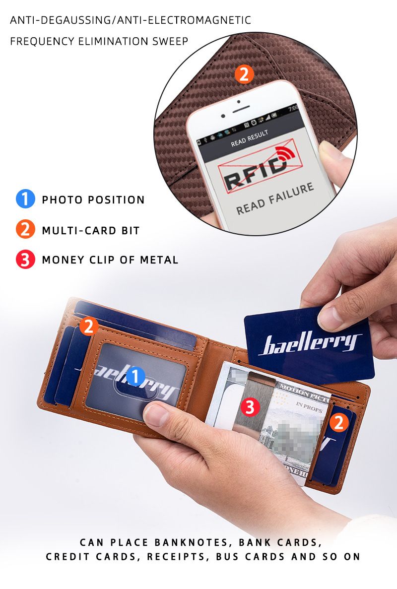 Passport Covers & Wallets Men's Card Holder New Simple Multi Card Slots US Dollar Clip RFID Anti Magnetic Thin Wallet Men_voghion.com