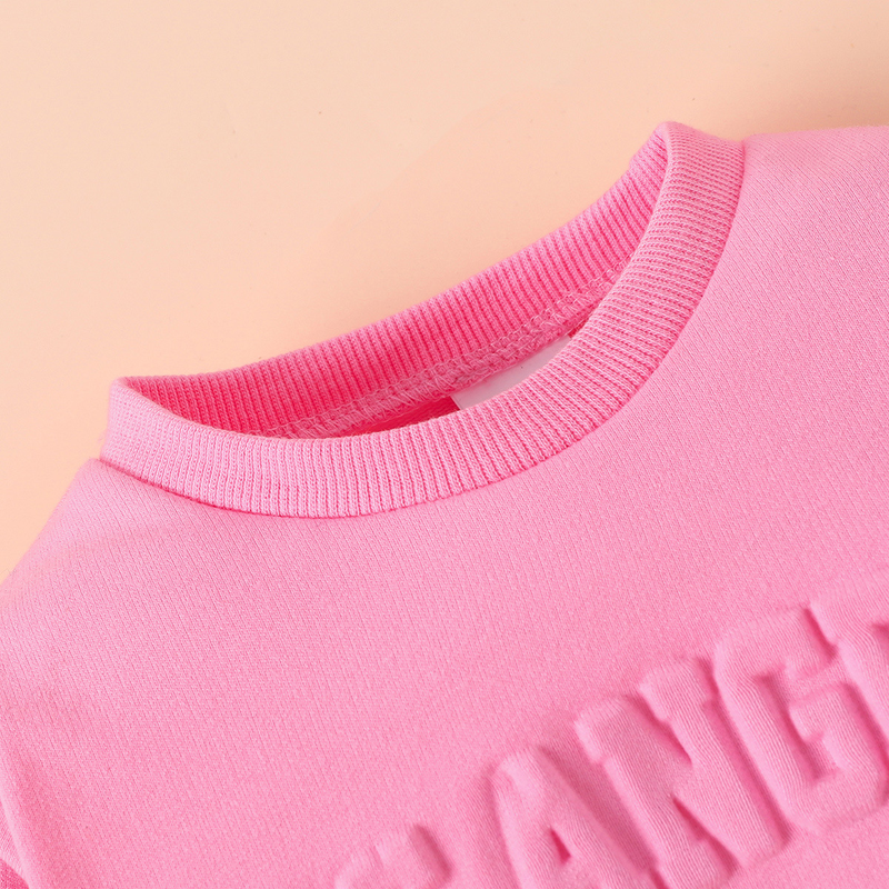 Mother&Kids Round neck long sleeve printed letter top and black trousers baby girls casual two-piece suit_voghion.com