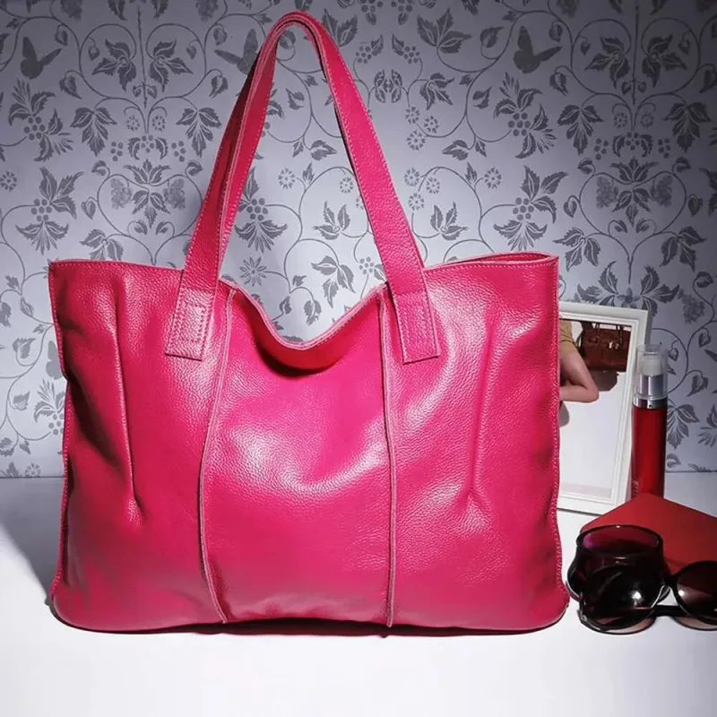 Borsa hobo in pelle, borsa a tracolla di grande capacità per donna, borsa tote in stile retrò_voghion.com
