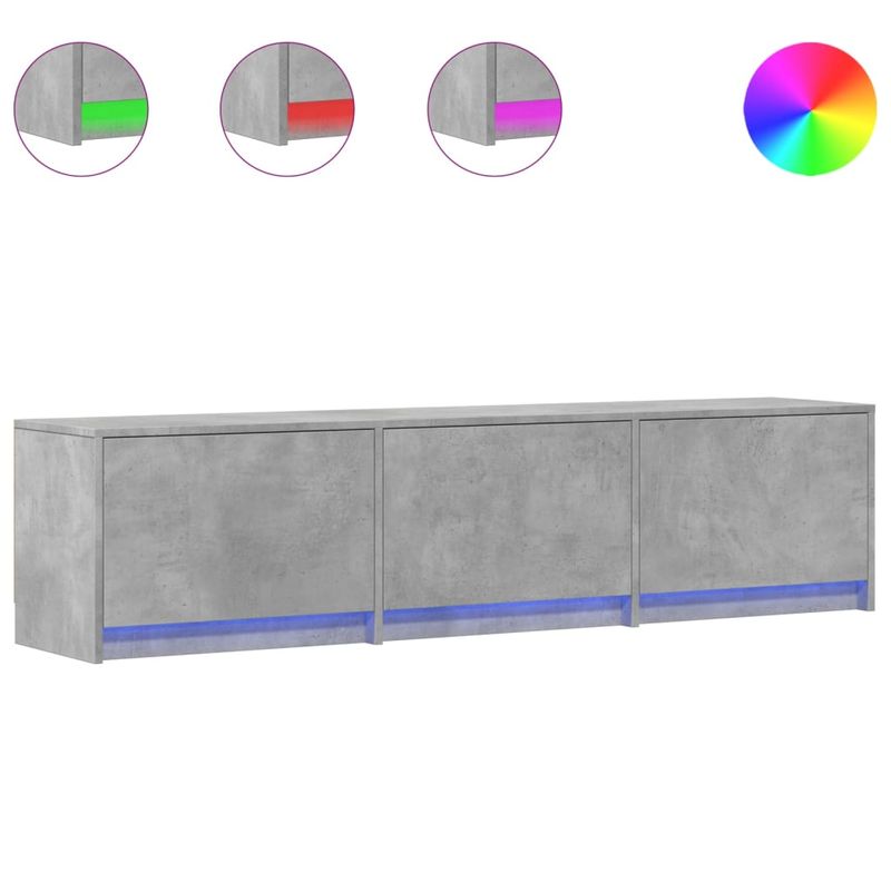 TV-Schrank mit LED-Beleuchtung Betongrau 165x34x40 cm_voghion.com