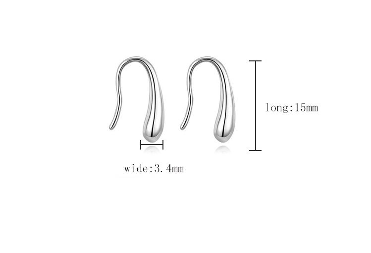 VENUS 100% Sterling Sier Orecchino a goccia per le donne Ragazza Regalo Goccia d'acqua Bella curva Gancio per l'orecchio Glegant Des_voghion.com