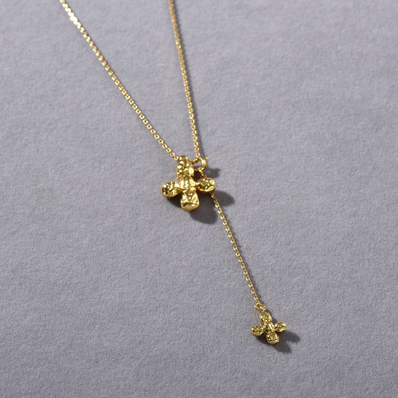 Collar elegante con colgante de cruz para mujer, cadena minimalista en capas para uso diario, en oro y plata, collar versátil de alta gama con personalidad._voghion.com