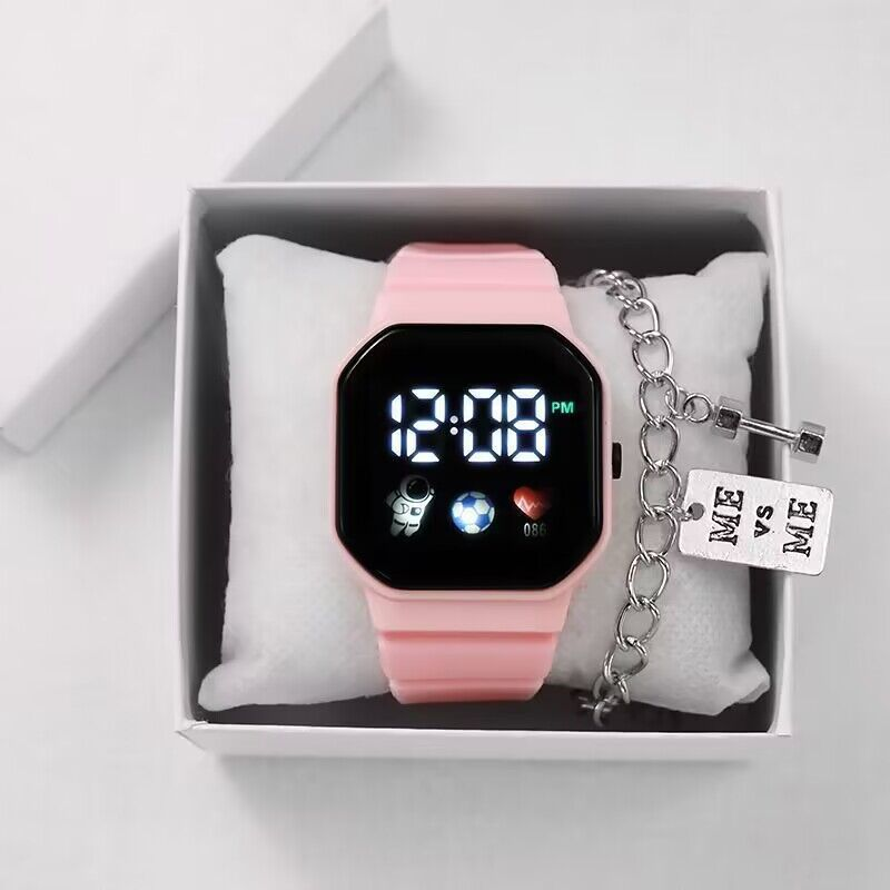 Tech-Savvy für Frauen, Ins High-Value Student Party, einfache Mode Nische Fußball Einhorn wasserdichte elektronische Uhr_voghion.com