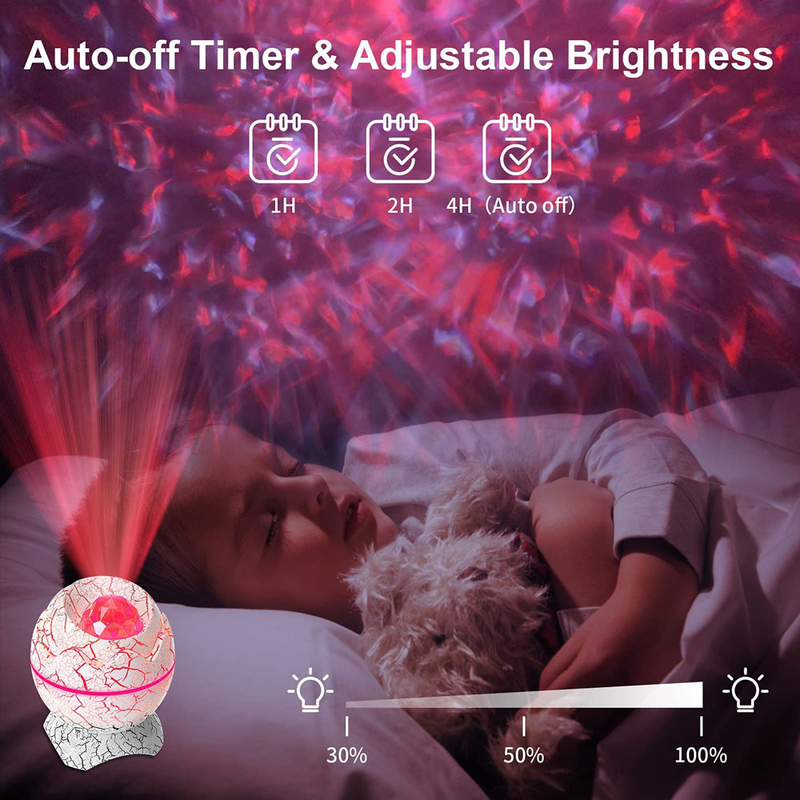 Proyector de galaxia con cáscara de huevo de dinosaurio, luz nocturna de cielo estrellado, altavoces Bluetooth, lámpara LED de nebulosa, decoración bonita para sala de juegos_voghion.com