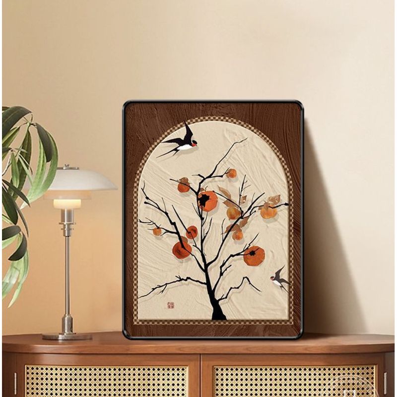 Vintage Style Persimmon Ruyi Living Room Decorative Painting TV Surface Ornament Good Meaning Entrance Hallway Cabinet_voghion.com