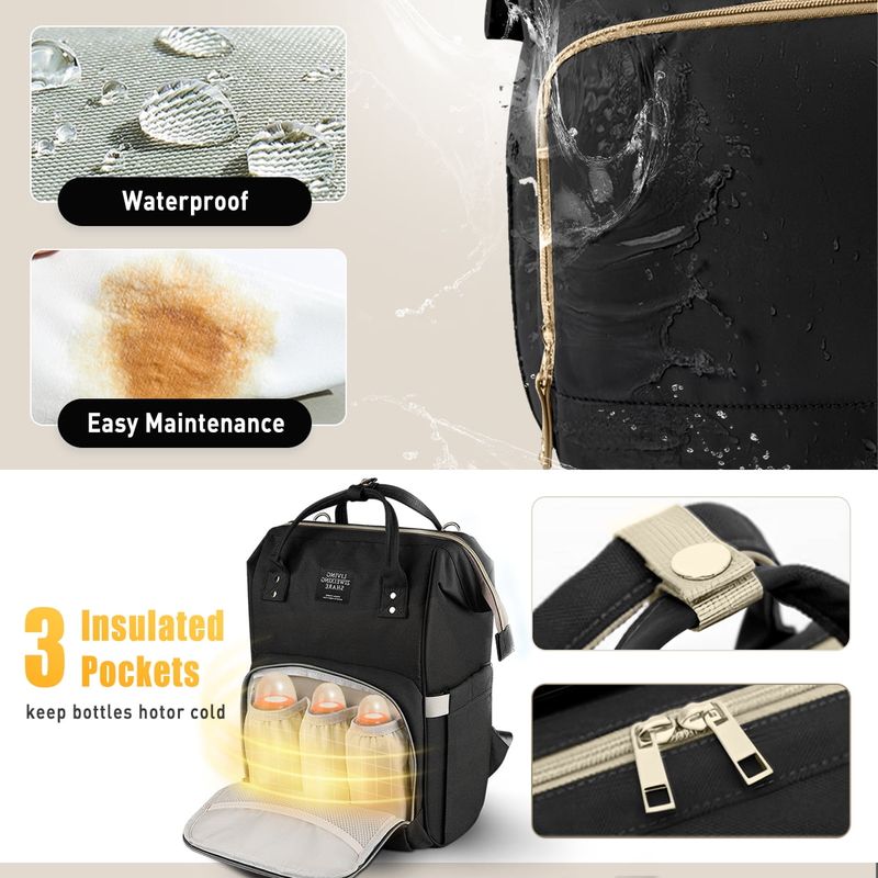 Nappy Backpack Bag Mummy Large Capacity Bag Mom Baby Multi-Function Waterproof Outdoor Travel Diaper Bags_voghion.com