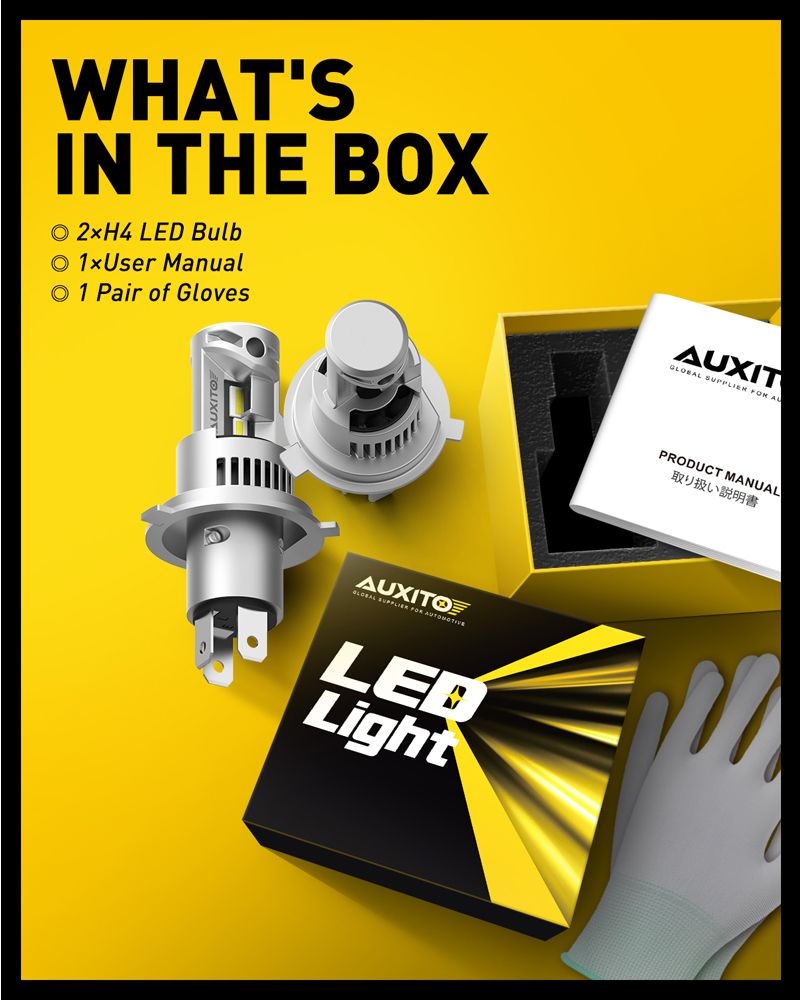 AUXITO 2Pcs 20000LM 9003 Headligh Bulbs Canbus No Error H4 HB2 LED Hi/Lo Beam 100W Car Head Lamps 6000K Whie Auo_voghion.com