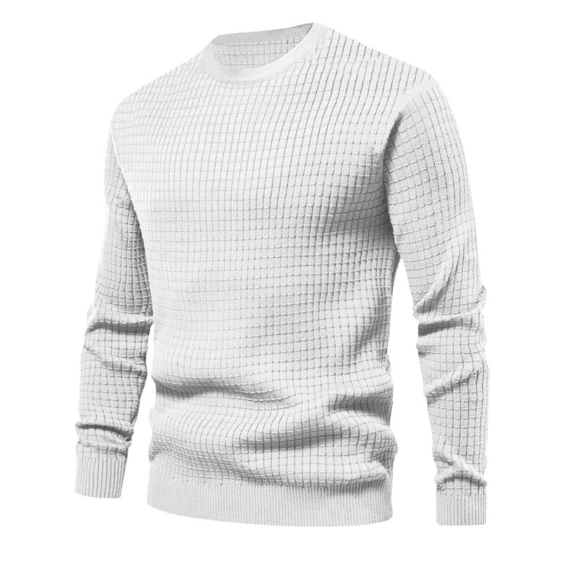Maglione lavorato a maglia da uomo autunno e inverno da uomo, sottile, piccolo, quadrato, girocollo, sciolto, casual, a maniche lunghe, T-shirt da uomo_voghion.com