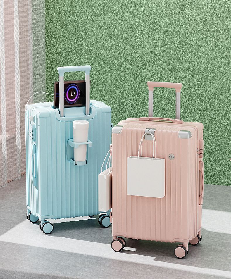 20" & 24" Carry-On Luggage Set With USB Port, Spinner Wheels & TSA Lock – Lightweight ABS+PC Suitcase In Pastel & Classic Colors_voghion.com
