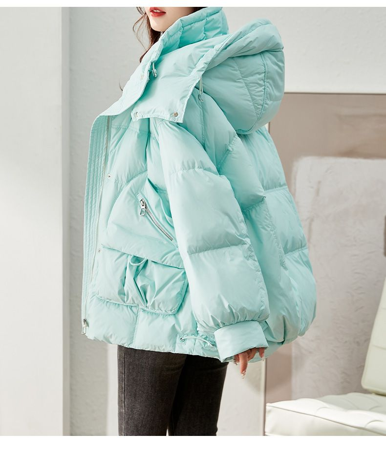 2023 Winter New Small Down Women's Short Loose And Thickened Hooded Warm Cotton Coat Trend_voghion.com