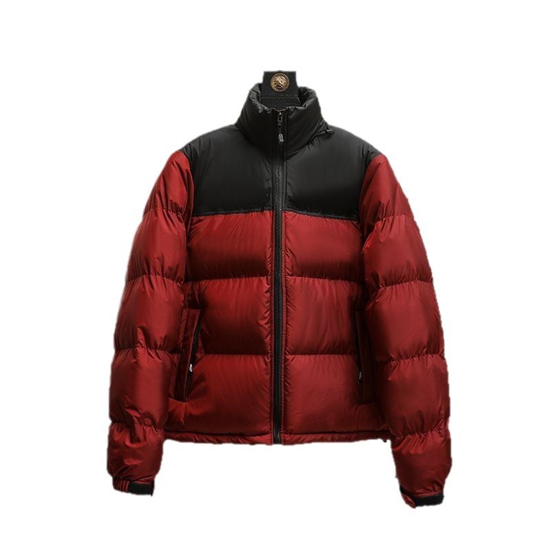 Nuovo stile 2024, giacca da uomo e da donna in cotone caldo e spesso, personalizzabile, corta, coreana, alla moda, da coppia, a blocchi di colore_voghion.com