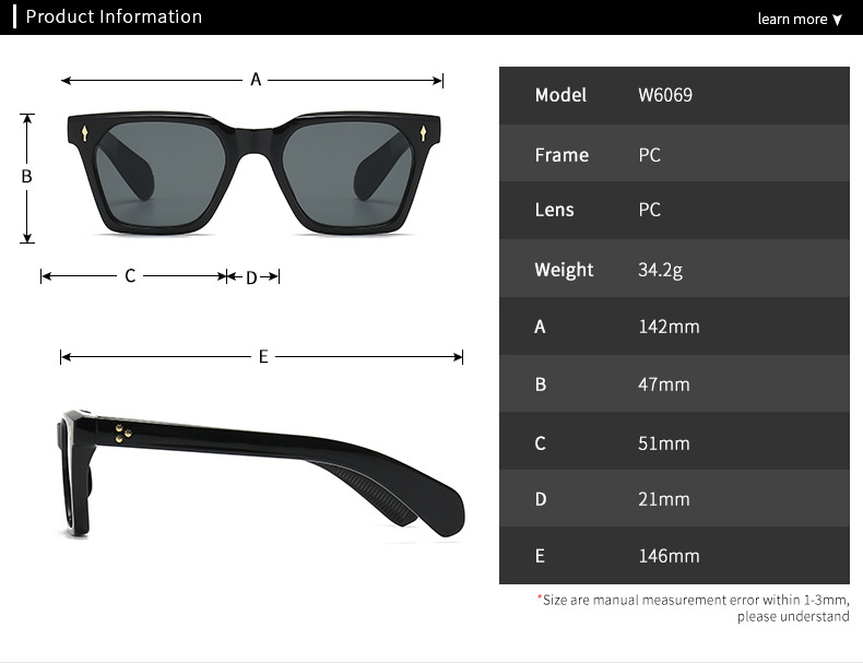 Foreign trade cross-border hot sunglasses mi nail European and American street shooting ins Internet celebrity model square sunglasses female 6076_voghion.com