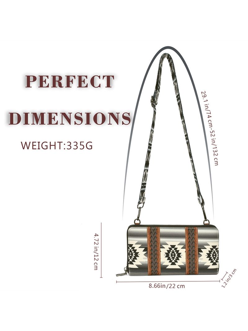 Portfel Western Wristlet Bohemian Aztec Credit Card Holder Portfel Clutch Torba na ramię dla kobiet_voghion.com