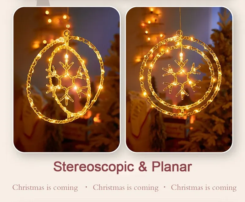 LED-Weihnachts-Hängelichter mit USB-Knopf, drehbar, Sternform, Heimdekoration, Christbaumschmuck, Partybeleuchtung_voghion.com