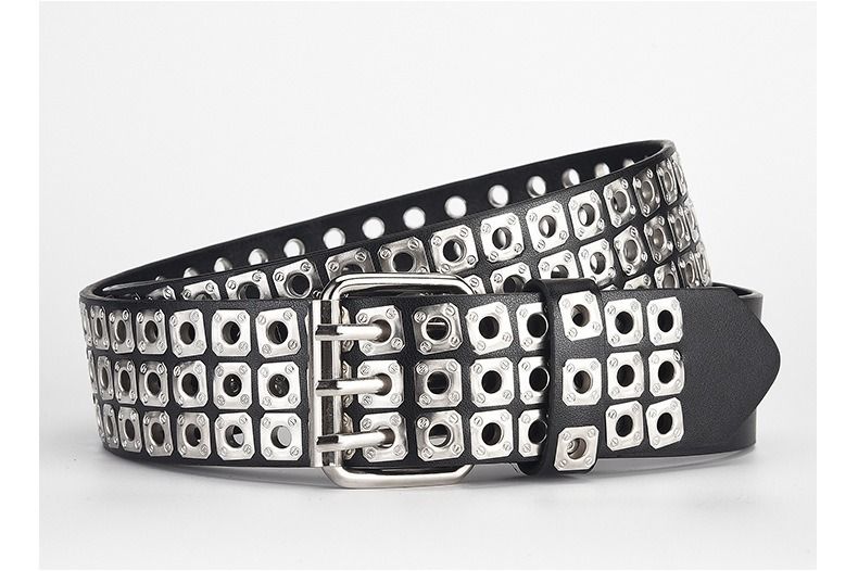 Subculture Hollow Square Rivet Eyelet Punk Rock Gürtel für Männer und Frauen Trendy_voghion.com