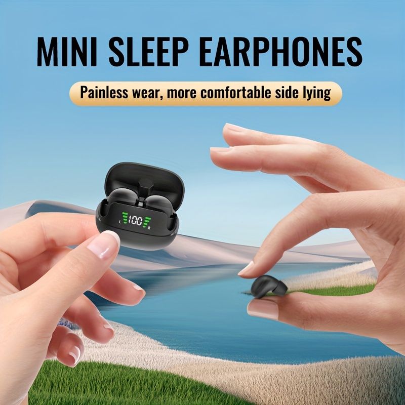 Casque ultra-petit de la taille d'une cacahuète, écran numérique haute définition avec microphone, mini casque sans fil furtif_voghion.com