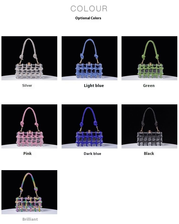 Nieuwe Aggreko Transparante Opbergdoos Banket Handgeweven Touw Kleine Vierkante Tas Onderarm Handtas_voghion.com