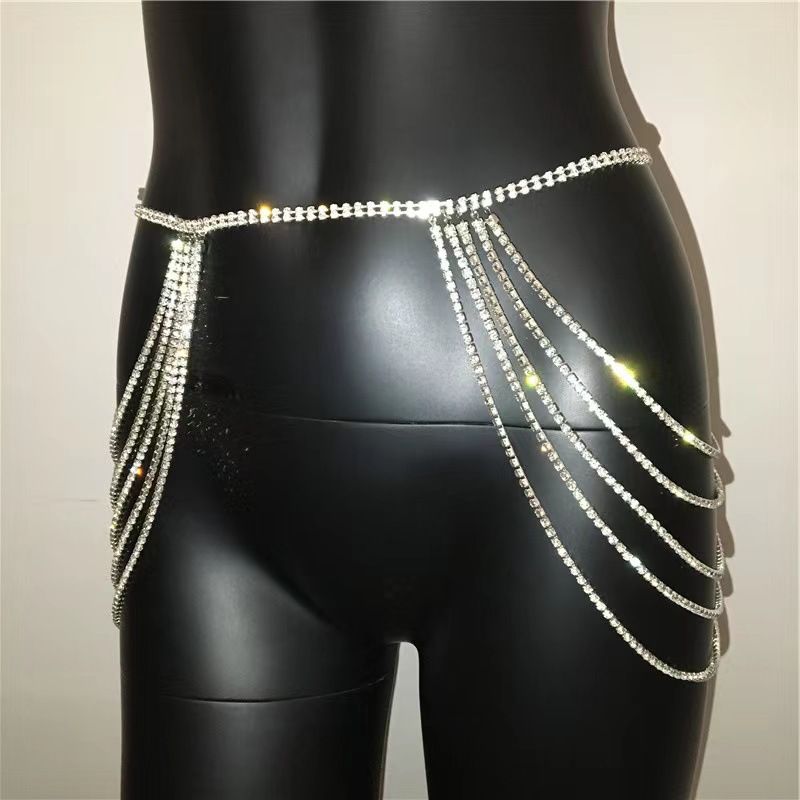 Fashion Accessories Multi layer Diamond Waist Shining Versatile Sexy Hip Female Body Chain_voghion.com