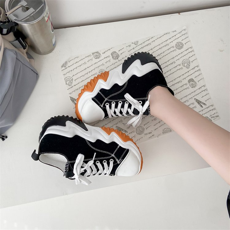 Thick-soled Low-cut Canvas Shoes Women's 23 Summer New Cross-border Foreign trade 43 large size breathable fashion lace-up casual old shoes_voghion.com