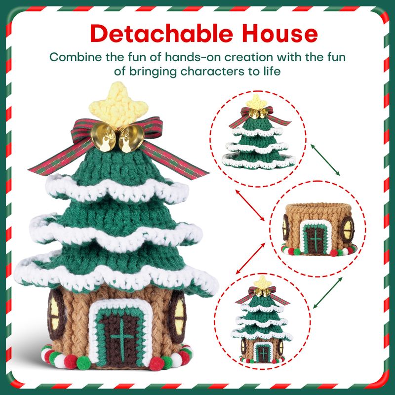 Manuel d'instructions en anglais pour Noël Paquet de matériel de crochet Arbre de Noël Ornements de bricolage faits à la main Cadeaux de Noël en gros_voghion.com