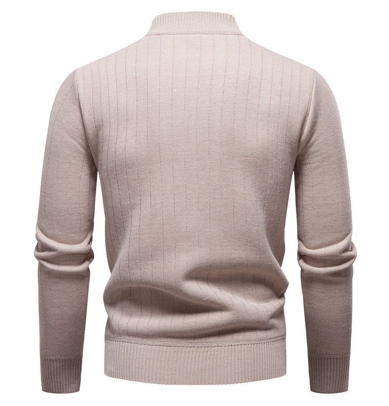 Herren Winter Strickpullover Jacke mit Stehkragen & Fleecefutter – Stylischer Casual Pullover für urbane Mode_voghion.com