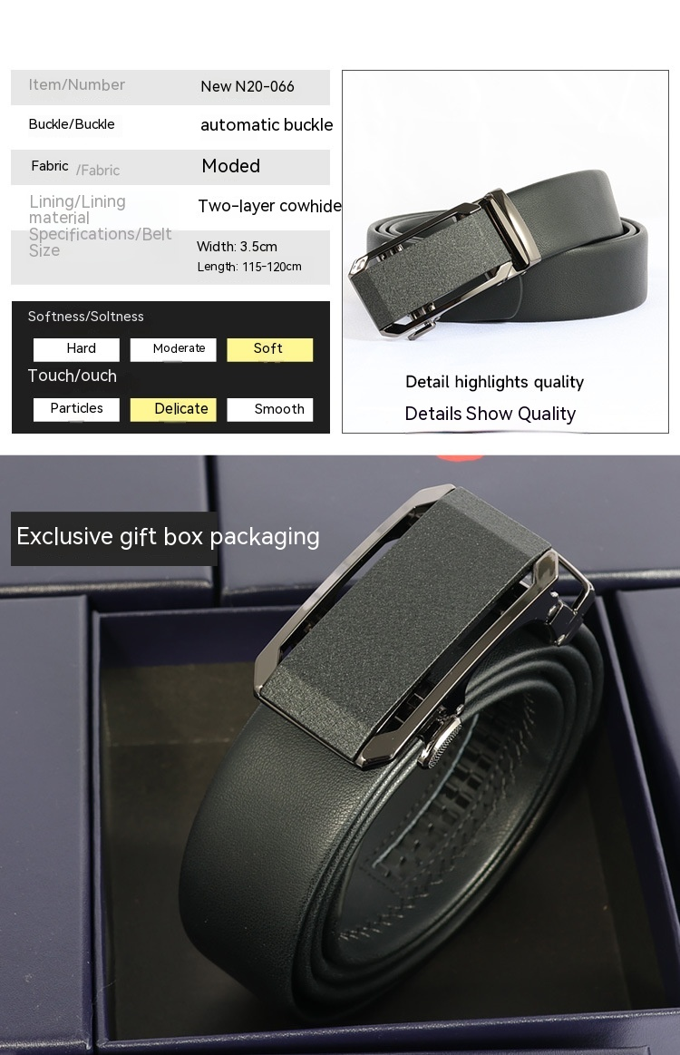Nytt bälte i legering med automatiskt spänne läderbälte för mäns företag Mångsidigt high-end läderbälte, moderiktigt och elegant bälte för män_voghion.com