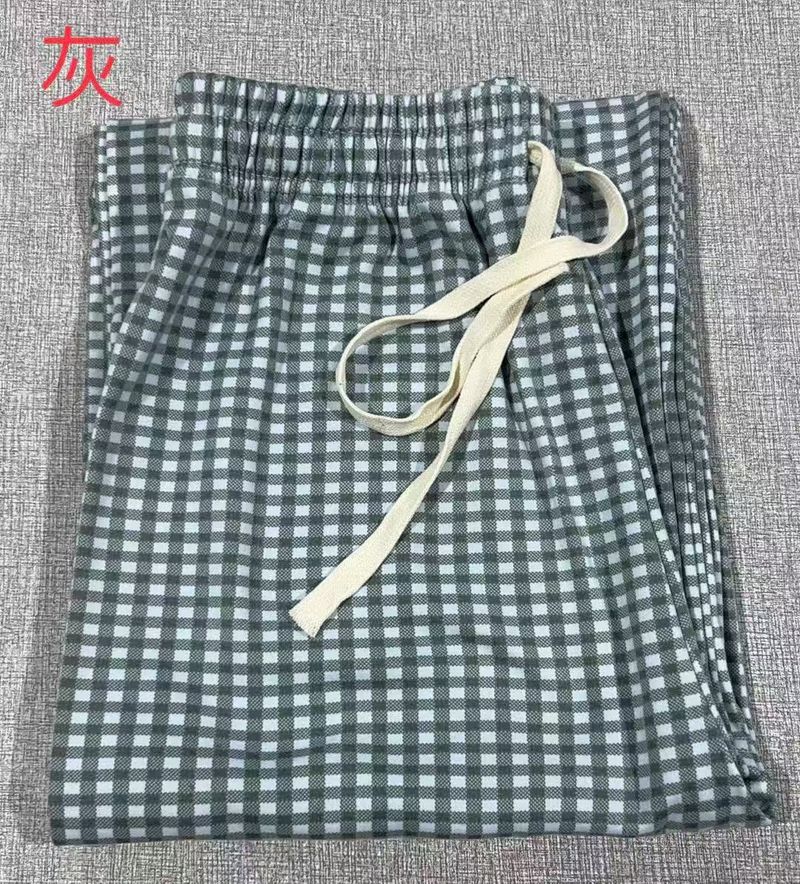 Damen Plaid Herbst Winter Neue Lose Drapierte Schlaf Petite Hohe Taille Abnehmen Gerade Weite Beinhose_voghion.com
