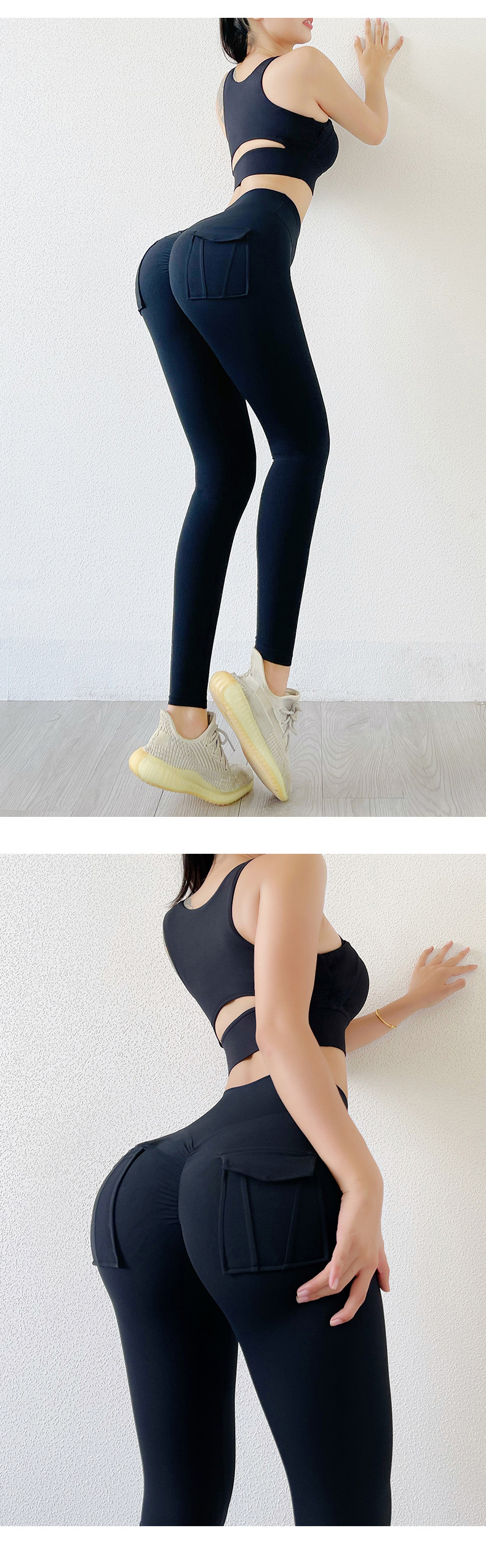Women's Nude High-waist Butt-lifting Yoga Pants For Women With Pockets Sports Tights Chrysanthemum Fitness Pants_voghion.com