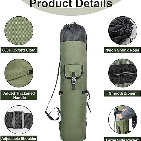 Sac de pêche multifonctionnel de grande capacité, sac de rangement pour matériel de pêche, sac à bandoulière simple pour canne à pêche, sac de pêche en mer, sac pour canne à pêche_voghion.com