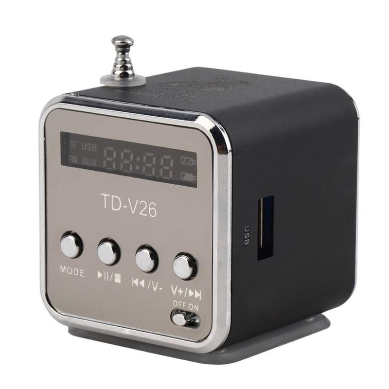 Upgraded Subwoofer Speaker Mini LED MP3 Player FM Stereo Portable Radio for PC Notebook TD-V26 with Bluetooth-compatible_voghion.com