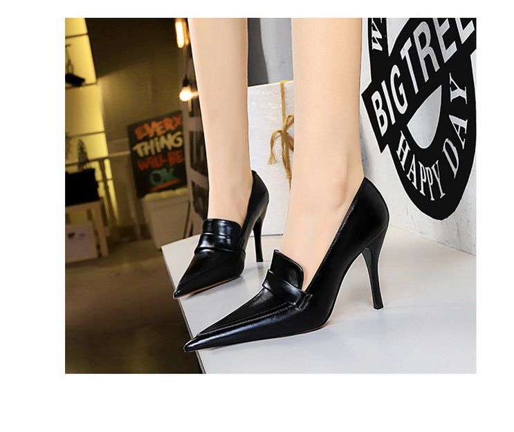 958-1 Wind Women's Pointed Toe, Shoes, High Heels, Slim Fit, Deep Mouth Single Shoes_voghion.com